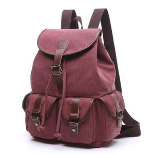 Canvas Unisex <b>Backpack</b> Vintage Style Softback 20-37L Durable Hasp Closure <b>Daily</b> Use Arcuate Shoulder Strap - Product Image 3