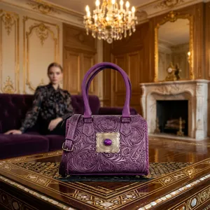 Genuine Leather Shoulder Bag Women <b>Handbag</b> Zipper Purse Portable Daily Travel Bag Luxurious Look - Product Image 5