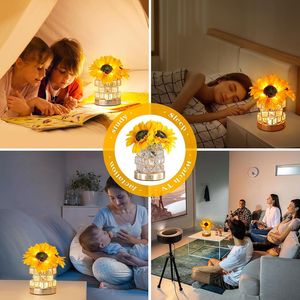 Lampada da Tavolo Ricaricabile Senza Fili con Controllo Touch, Luce Notturna a Forma di Girasole con 3 Colori e Dimmerazione Continua per Festival e Ristoranti - Product Image 2