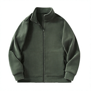 Mens <b>Sherpa</b> Fleece Jacket Stand Collar Zip Front Winter Warm Softshell Casual Outdoor Jacket Custom Logo Supplier - Product Image 3