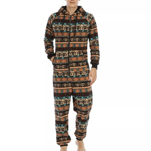 New Arrival Luxury Plus Size <b>Fleece</b> Long <b>Pyjamas</b> Sleeping Wear Onesie Discharge Printed All Pattern Design Zipper Onesie - Product Image 4