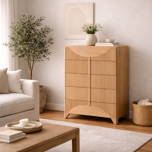 HAVSU RANGE Collection Factory Price Eco-Friendly <b>Rustic</b> New Design Bedroom Furniture Traditional Dresser Wood Tallboy <b>Cabinet</b> - Product Image 3