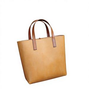 Cartera de Mano de Cuero Genuino Hecha a Mano, Cierre de Cremallera, Suave, Impermeable, Gran Capacidad, Diseño Simple, la Mejor Calidad, Personalizada para Mujer - Product Image 1