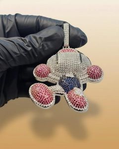 จี้เพชรโมอิสซาไนต์ VVS แบบกำหนดเอง รูปตัวการ์ตูน 3 มิติ เครื่องประดับฮิปฮอป ผ่านการทดสอบเพชร เครื่องประดับแฟชั่น จี้สองสี สำหรับผู้ชาย - Product Image 3