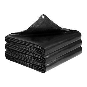 Bâche de bassin 20 x 20 pieds, épaisseur 14 mil, PE renforcé 3 couches, membrane imperméable pour poissons et koïs, bords ourlés avec 4 attaches pour bassins extérieurs - Product Image 1