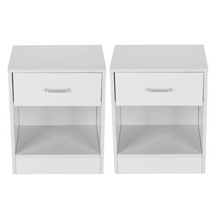 Comodini contemporanei con pannelli bianchi per camere da letto - Set da 2 pezzi - Product Image 2