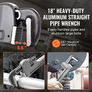 Chiave a Tubo Dritta in Alluminio da 18 Pollici, Alta Resistenza CRV, Impugnatura Ergonomica Facile da Usare, Regolabile per Idraulica - Personalizzabile OEM - Product Image 5