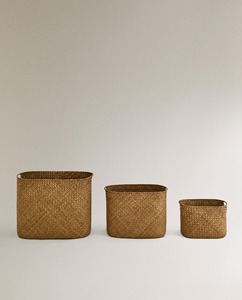Cesta ovalada de algas marinas con asa incorporada, cesta de almacenamiento hecha a mano, venta al por mayor, ecológica, hecha en Vietnam - Product Image 2