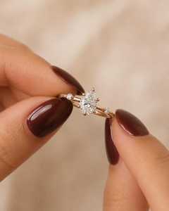 Bague solitaire élégante en or rose 14 carats avec diamant de laboratoire taille poire 1,01 carat, la plus vendue, pour femme, cadeau éthique pour fiançailles ou soirée - Product Image 1