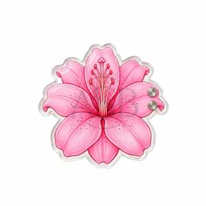 Porta Pestañas Acrílico en Forma de Flor Rosa con Imanes, Personalizable con Logotipo, Diseño Floral Rosa - Product Image 1