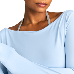 T-shirt décontracté pour femme à col bateau et manches longues, coupe ample, doux et tendance, pour le quotidien, vente en gros, fabricant - Product Image 6