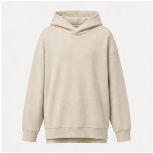 เสื้อฮู้ดโอเวอร์ไซส์ทรงยาวสำหรับผู้ชาย รุ่น Oatmeal  ไม่มีเชือกผูก  ด้านหน้าเรียบ  ผ้าคอตตอนเทอร์รี่  รุ่น MHOOD-0046 - Product Image 1