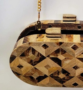 Bolso de Mano Ecológico Hecho a Mano de Madera para Mujer, Elegante, Impermeable, con Protección RFID, Portátil, para la Noche, Moda de Verano - Product Image 6