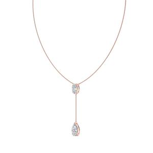 Collar de diamantes cultivados en laboratorio con colgante en forma de pera y corte ovalado de 16 pulgadas para mujer, joyería fina. - Product Image 4