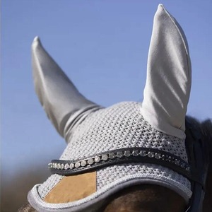Voiles anti-mouches pour chevaux en maille et coton, qualité supérieure, légers, imprimés sur mesure, protection faciale réglable, couleur personnalisée - Product Image 2