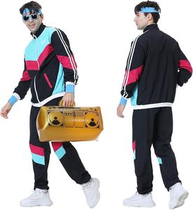 80s <b>Tracksuit</b> for Men Women <b>Retro</b> Windbreaker Set 80s 90s Outfit for Men 80s Track Suit for Couple 90s Shell Suit - Product Image 4