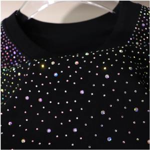 T-Shirt noir à strass pour hommes, luxueux, orné de diamants scintillants, ONEAPEX INTERNATIONAL, manches courtes, respirant, Streetwear - Product Image 6