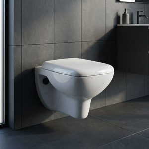 Modern Round Wall Hung Toilet <b>Ceramic</b> WC <b>Pan</b> Tornado Flush P-Trap S-Trap Bathroom Sanitary Ware Set - Product Image 4
