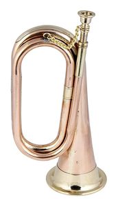 Corne de signalisation vintage en laiton, instrument de musique décoratif, objet de collection - Product Image 4
