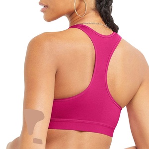 Soutien-gorge de sport uni pour femme, col rond, soutien moyen, respirant et à séchage rapide, haut de yoga - Product Image 6
