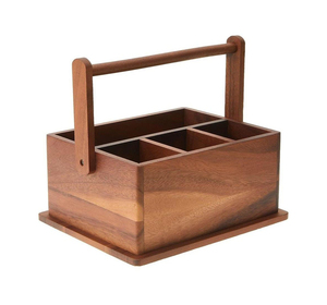 Luxury Wooden Tabletop Organizer <b>Caddy</b> with Practical Storage and Decorative Appeal - Product Image 1