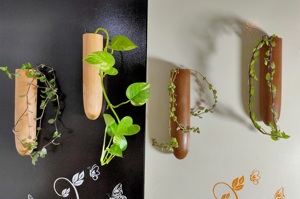 Pot de fleurs suspendu en bois, jardinière en bambou, support vertical pour plantes d'intérieur - Product Image 3