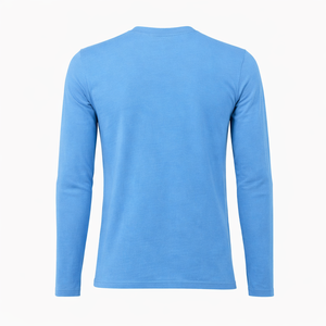 เสื้อยืดคอกลมแขนยาวสีฟ้าอ่อนเรียบง่ายสำหรับผู้ชาย แห้งเร็ว ระบายอากาศได้ดี สีเหลือง เหมาะสำหรับออกกำลังกาย แฟชั่นเสื้อยืดสำหรับเล่นกีฬา - Product Image 2