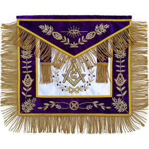 ผ้ากันเปื้อนหนังแท้ Master Mason จัดส่งรวดเร็ว ขอบทอง ซับในกำมะหยี่ เครื่องประดับพิธีกรรมเมสัน MOQ Supply - Product Image 6