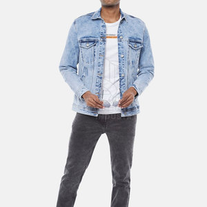 Veste en jean décontractée pour homme, qualité supérieure, 100 % coton respirant, écologique, avec logo frontal, en promotion pour la vente en ligne - Product Image 2