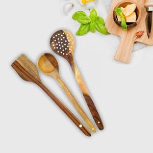 Juego de cucharas de madera de diseño clásico, utensilios de cocina antiadherentes que incluyen cucharas para freír, cuencos cuadrados para fiesta desechables - Product Image 6