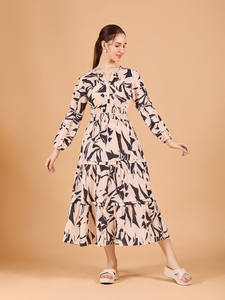 Prix Raisonnables Derniers Modèles 100% Polyester Dentelle Ample Broderie Faite Main Manches Trois-Quarts Taille Naturelle Formelle - Product Image 2