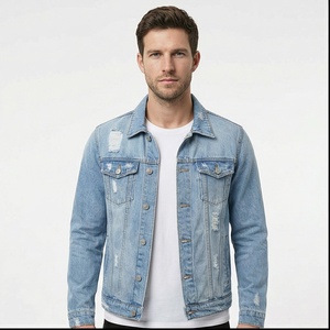 Veste en jean pour hommes d'hiver de haute qualité en coton respirant décontracté couleur marron vêtements de rue pour adultes - Product Image 1