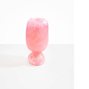 Verre à vin à double paroi en résine marbrée rose, fait main, design classique, vase en verre transparent, pour les fêtes, décoration de la maison, vaisselle - Product Image 1