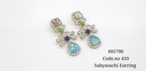 05790Dangle Earrings Cubic Zirconia Mehandi Plated Multicolor Stone <b>Magic</b> Doublet Stone Drop Earrings for Wedding Party Women - Product Image 2