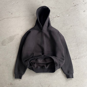 Sweat à capuche streetwear brodé en coton épais pour hommes, prix d'usine, faible MOQ, vente en gros - Product Image 2