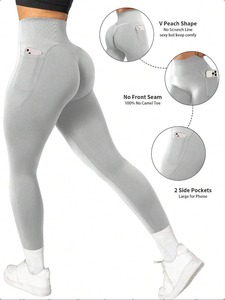 Nuevos Leggings de Yoga Sin Costuras, Cintura Alta, para Mujer, Pantalones de Yoga Ligeros de Forro Polar, 28 Pulgadas, Pantalones Elásticos Suaves con Bolsillos - Product Image 6