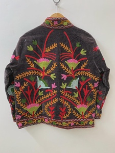 Velvet Floral Suzani Embroidered Jacket Uzbek Folk Festival <b>Coat</b> with Cotton Filling for Bomber Duster Outerwear At Cheap Price - Product Image 2