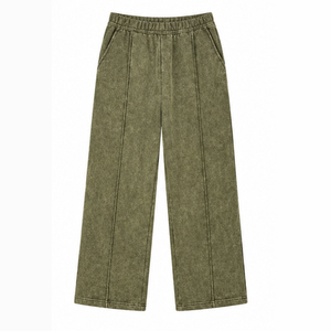Pantalon délavé à l'acide, coupe ample, en coton, style vintage, décontracté, streetwear, joggers unisexe, vente en gros, usine de vêtements - Product Image 5