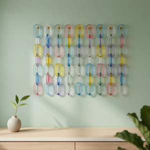 Sculpture murale en résine à maillons, dégradé coloré, décoration artistique pour la maison, design de moulage de forme irrégulière - Product Image 2
