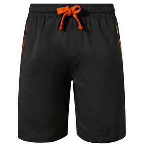Pantalones Cortos Deportivos Negros para Hombre, de Secado Rápido, con Cordón Ajustable, Cintura Media, Tejido de Poliéster, Corte Casual con Detalles Naranjas - Product Image 2