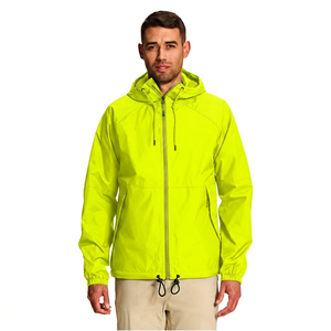 <b>Men's</b> Hooded Waterproof <b>Jacket</b> Solid Color Casual Outdoor Windproof Zipper Closure Polyester Shell Autumn Wear - Product Image 4