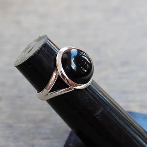 Bague ronde en onyx noir naturel, argent sterling 925, bijoux durables pour les occasions spéciales - Product Image 4