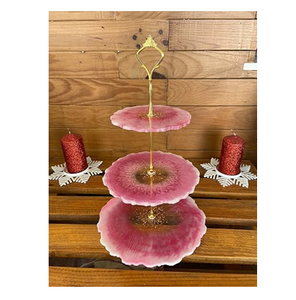 Wholesale New Arrival Attractive Three Tier Resin Display <b>Cake</b> Stand with <b>Cake</b> <b>Server</b> party Decoration Crafts - Product Image 2