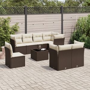 Brown <b>Rattan</b> Garden <b>Sofa</b> Set 6 Seater Weather Resistant Outdoor Furniture Contemporary Design - Product Image 1