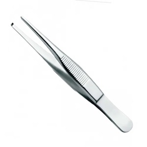 Pince à épiler dentaire manuelle en acier inoxydable de qualité supérieure 4,75 po (12 cm) pour usage professionnel, avec poignée ergonomique, instruments de suture CE - Product Image 1