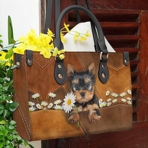 Bolso de Mano de Cuero con Estampado de Yorkshire Terrier, Bolso Bandolera para Mujer, Estilo Clásico y Moderno, Envío Directo POD - Product Image 2