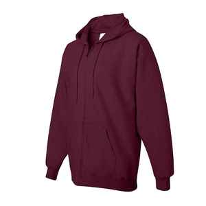 Sweat-shirt à capuche zippé pour homme, couleur bordeaux, coupe classique, en tissu French Terry, décontracté, maintenant disponible à la vente à des prix raisonnables - Product Image 2
