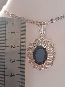 Pendentif en argent sterling avec spinelle noire et chaîne, bijoux en pierres précieuses faits à la main, design élégant pour femmes, vente en gros, export - Product Image 2
