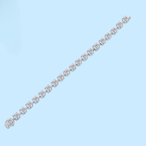 Pulsera de Eslabones con Moissanita Redonda Brillante, Plata 925, Certificación GRA, Chapada en Oro, Joyería de Lujo para Mujer, Regalo de Aniversario de Bodas - Product Image 3