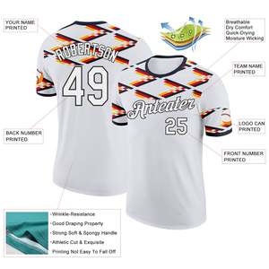 T-shirt d'équipe de baseball personnalisé tendance, avec logo et numéro sur mesure, en polyester à séchage rapide, vêtements de sport, vente en gros fabricant - Product Image 2